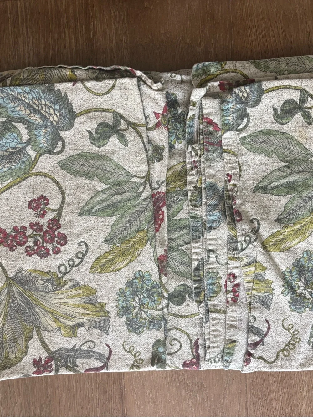 Threshold Botanical Print Table Runner in Cream, Green, Blue, Red